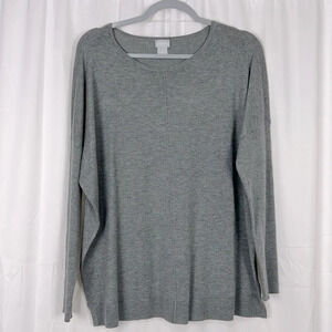 Chico’s Super Soft Cashmere‎ Blend Center Seam Pullover Sweater U.S Size M